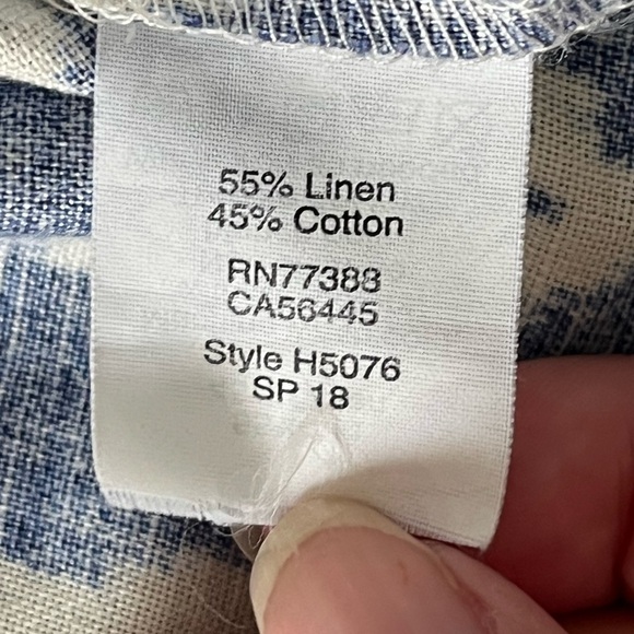 J. Crew Linen Blend Ikat Chevron Sleeveless Bow Back Ruffled Hem Shift Dress S - Picture 9 of 12